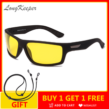 LongKeeper Anti Glare Night Vision Glasses Men Women Polarized Yellow Lens Driving Sunglasses With Glasses Rope Eyewear 2024 - buy cheap