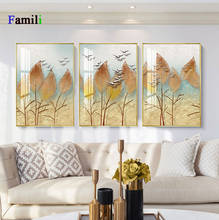 Nordic Style Golden Leaf Canvas Painting Posters and Print Modern Decor Wall Art Pictures for Living Room Bedroom Home Decor 2024 - buy cheap