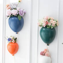 Northern Europe Ceramic Balloon Hanging Hydroponic Flower Pot Wall Hanging Flower Vase for Living Room Parterre Decorations 2024 - buy cheap