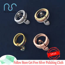 Кольца и булавка для младенцев серии XL трех цветов, роскошное кольцо из стерлингового серебра S925, стильное кольцо для влюбленных, ювелирные изделия 2024 - купить недорого