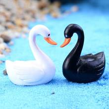 2 x 2.5cm White Black Swan Garden Doll House Ornament Miniature Figurine Plant Pot Fairy Garden Decor 2024 - buy cheap