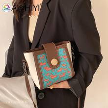 Винтажная женская сумка через плечо из искусственной кожи с принтом, повседневная женская маленькая сумочка, кошелек 2024 - купить недорого