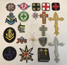 New arrival 10 pcs Cross Embroidered patches iron on fashion Motif Applique embroidery decor repair accessory 2024 - buy cheap