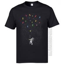 Camiseta 100% de algodón para hombres, camisa de manga corta con estampado de astronauta espacial Diabolo, circo, nueva, envío gratis 2024 - compra barato