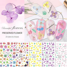 1Pc Flower Series New Nail Stickers Green Leaf Flowers Feather Water Decals Nail Art Decorations Wraps Sliders Manicure 2024 - buy cheap