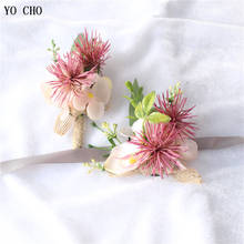 Iocho-botas falso masculino, artesanato masculino com pino e flores, buquê de botões para casamento 2024 - compre barato