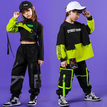 New Hip Hop Dance Costumes For Kids Long Sleeve Tops Loose Pants Rave Clothes Jazz Street Dance Wear Performance Costumes SL4539 2024 - buy cheap