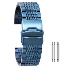 18/20/22/24mm Width Stainless Steel Watchband Luxury Gold/Rose Gold/Blue Metal Watch Straps Replacement Folding Clasp 2024 - buy cheap