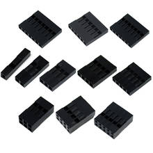 100Pcs/lot 2.54mm Pitch Dupont Jumper Wire Cable Black Plastic Housing Female Pin Connector Case Shell Box 1P/2P/3P/4P/~10P 2024 - buy cheap