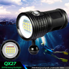 Lanterna profissional de mergulho, lâmpada à prova d'água, 200m, ipx8, 4*18650, portátil, mergulho 2024 - compre barato