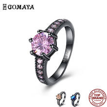 GOMAYA Round Cubic Zircon Women Rings Romantic Design Proposal Ring Fit Wedding Engagement Fashion Jewelry Accessories Hot Sale 2024 - buy cheap
