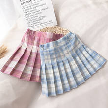 Girls Plaid Pleated Skirt Spring JK School Fashion Children's Striped Skirt Toddler Girl Kids Clothes Short Skirts 2024 - buy cheap