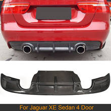 Автомобильный задний бампер, диффузор для Jaguar XE Sedan 4 двери 2015-2017, карбоновое волокно, задний диффузор для губ 2024 - купить недорого