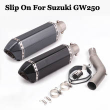Silenciador de cano de escape para motocicleta, 51mm, com tubo de conexão de meio de escapamento, para suzuki gw250f gw250 2024 - compre barato