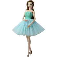 NK 2021 Newest Doll Costume Noble Costume Beautiful Blue Tutu Skirt For Barbie Doll Costume Fashion Skirt Best Girl Gift 085G 2024 - buy cheap