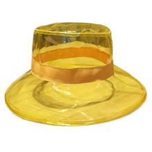 Unisex PVC Transparent Bucket Hat Bright Jelly Wide Brim Waterproof Rain hat A0NF 2024 - buy cheap