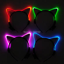 Cinta para la cabeza con luces LED para fiesta, accesorios para fiesta de cumpleaños, diadema con orejas de gato 2024 - compra barato