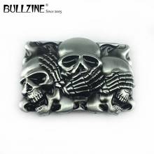 Bullzine wholesale retro zinc alloy Skull belt buckle pewter finish FP-03399 cool cowboy jeans gift belt buckle 2024 - buy cheap