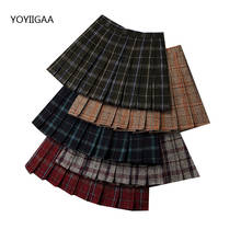 Women Skirts Vintage Autumn Women Plaid Skirt High Waist A-Line Ladies Pleated Skirts Harajuku Sweet Women's Mini Short Skirt 2024 - buy cheap