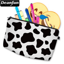 Deanfun Cosmetic Bag Black And White Cow Color Patterned Makeup Bag Cute Waterproof Toiletry Bags D52558 2024 - buy cheap