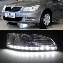 CSCSNL 1 Pair Waterproof style 12V LED Car DRL Daytime running light with fog lamp hole for SKODA OCTAVIA A5 2010 2011 2012 2013 2024 - buy cheap