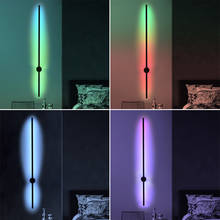 Lámpara de pared Led RGB de estilo nórdico, luz de pared con atenuación remota, candelabros de dormitorio, iluminación interior acrílica, decoración para sala de estar 2024 - compra barato