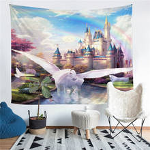 White Pegasus Printed Living Room Decoration Wall Hanging Tapestry Yoga Mat Rug Home Decor Art 2024 - buy cheap