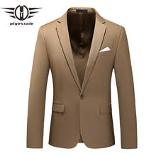 Litesxali blazer masculino de corte justo, jaqueta plus size, negócios, formal, 2020, estiloso, casual, q924 2024 - compre barato