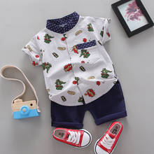 2021 New Summer Short-Sleeved Children's Shirt Cartoon Cotton Children's Sets Short-Sleeved And Shorts Two-Piece Sets 2024 - buy cheap