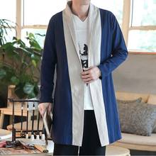 Kimono men jacket male yukata Japanese kimono traditional clothing linen shirt men samurai costume Japanese streetwear  AA001 2024 - buy cheap