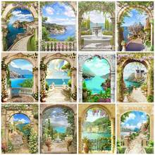 Square/Round Diamond Painting Seaside Landscape Cross Stitch Diamond Embroidery Arch Picture of Rhinestones Art Kits Wall Decor 2024 - buy cheap