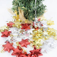 12 piezas oro plata roja Navidad decoración estrella colgante adornos bola árbol de Navidad decoración Año Nuevo 2021 regalos para fiestas 2024 - compra barato