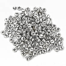 200Pcs Mixed Silver Letter Acrylic Beads 7mm For Jewellery Marking Loose Spacer Beads Bracelet Necklace Charm Jewelry Finding 2024 - buy cheap