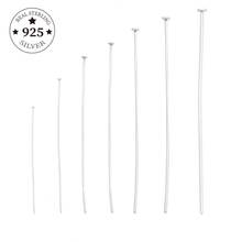 10pcs/lot 15 20 25 30 35 40 50mm Flat Head Pins 925 Sterling Silver T-Shaped Head Pins For DIY Jewelry Making Findings Supplies 2024 - buy cheap