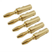 5Pcs Gold-plated 4mm Banana Plug Copper Audio Speaker Solder-free Banana Head Cables Wire Connectors for Amplifier Jack 2024 - buy cheap