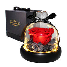 Regalo de San Valentín 2021, rosas reales de Navidad, Rosa eterna exclusiva en cúpula de cristal, La Bella y La Bestia, regalos románticos 2024 - compra barato