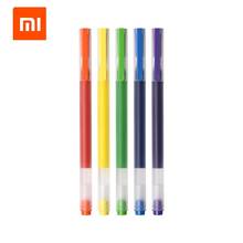 Xiaomi mijia caneta colorida mi de 0.5mm, caneta super durável colorida de assinatura, caneta gel de mm para escola, escritório, desenho de 5 peças 2024 - compre barato