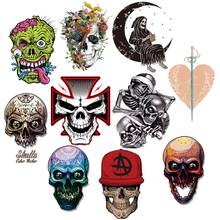 Skull Badge Patches On Clothes Skeleton Stickers Punk Hippie Thermo Sticker Heat Transfers vinyl Iron On Transfers For Clothing 2024 - buy cheap