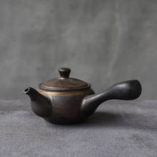 Bule de chá de cerâmica luwu kyusu, bule vintage de chá chinês kung fu 200ml 2024 - compre barato