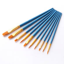 10 pcs/set Watercolor Paint Brushes Different Shape Round Pointed Tip Nylon Hair Painting Gouache Brush Set Art Supplies 2024 - compre barato