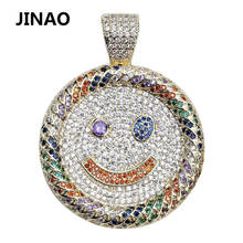 Jinao colar de pingente, fashion, hip hop, multicolorido, com pingente, de zircônio cúbico, dourado, prateado, micro empedrado 2024 - compre barato