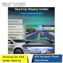 2019 universal carro hud titular cabeça up display gps navegador telefone smartphone projetor painel de reflexão placa com elm 327 2024 - compre barato