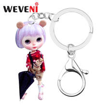 WEVENI Acrylic Sweet Umbrella Girl Doll Key Chains Keychain Rings Women Girls Bag Car Purse Wallet Festival Charms Gift 2019 New 2024 - buy cheap