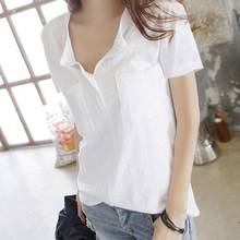 2021 New Fashion Women Shirts 100% Cotton T Shirt Woman Summer Short Sleeve T-shirt Woman Korean Style Plus Size Shirt 2024 - buy cheap