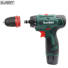 DoMERIT 12V Home Cordless Impact Drill Two Heads DIY Mini Drill Powerful Power Driver Wireless Screwdriver Drill Lithium Battery 2024 - buy cheap