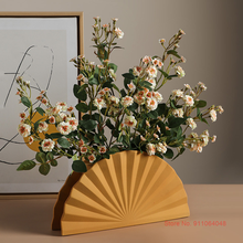 Novo criativo fosco órgão origami vasos de flores cerâmica decoração nórdico casa desktop em miniatura jingdezhen morandi arte vaso cerâmica 2024 - compre barato