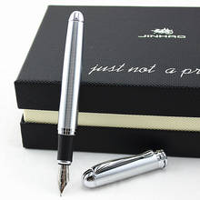 Jinhao-pluma estilográfica X750 de acero inoxidable, plumilla mediana de 18KGP, bolígrafos de tinta con nombre para escuela y oficina, papelería de regalo 2024 - compra barato