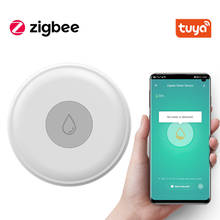 Sensor inteligente de vazamento de água tuya zigbee, detector de vazamento de água pela casa, alarme que funciona com o hub tuya zigbee 2024 - compre barato