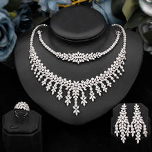 BrideTalk 4pcs Bridal Zirconia Full Jewelry Sets For Women Party, Luxury Dubai Nigeria CZ Crystal Wedding Jewelry Sets 2024 - buy cheap