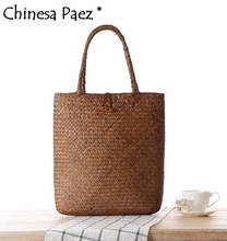 Women Handbag Summer Beach Bag Rattan Woven Handmade Knitted Straw Large Capacity Totes Women Shoulder Bag Bohemia New vintage 2024 - buy cheap